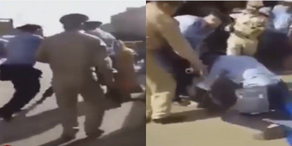 لا حول ولا قوة الا بالله .. شاهد فيديو: تعارك البوليس و المخازنية بطريقة هماجية مع مواطن مغربي!!